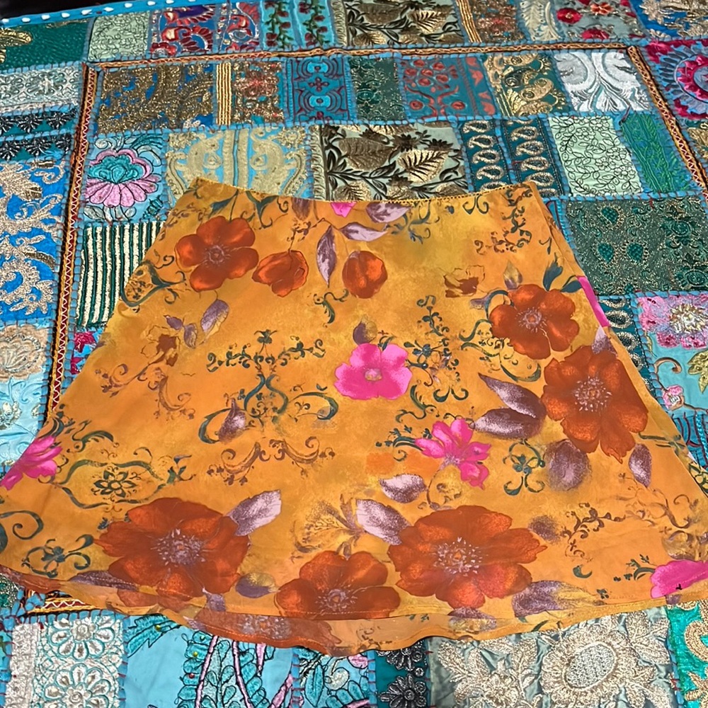 floral a-line skirt